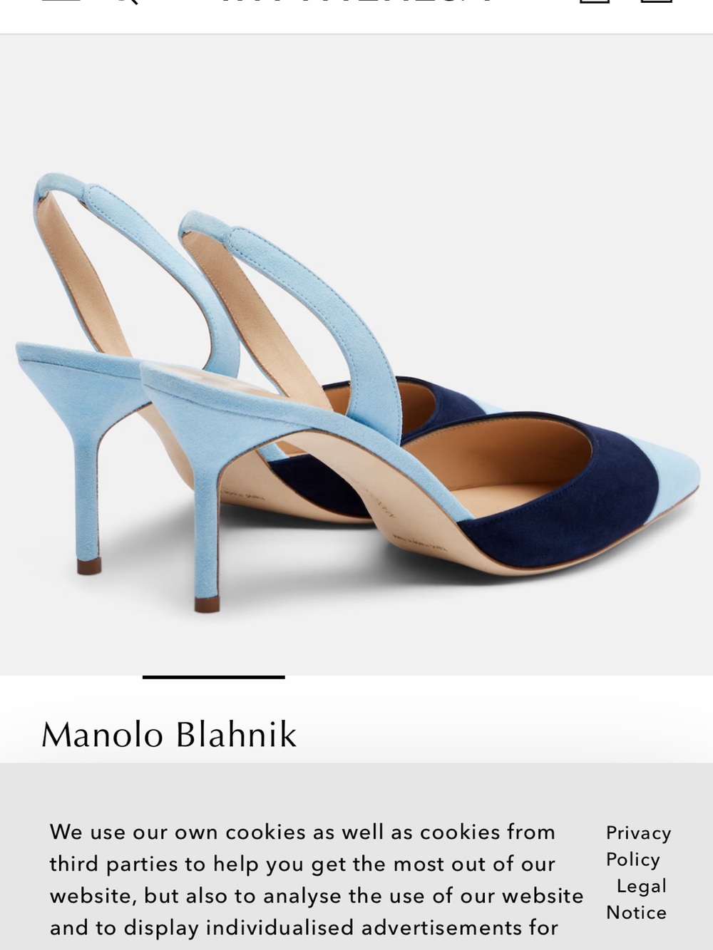 IN SEARCH OF Manolo Blahnik Blue Suede Slingbacks - Picture 2 of 2